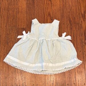 Catherine Malandrino Mini Mint Green Bow Ruffle Baby Dress 6-9 months